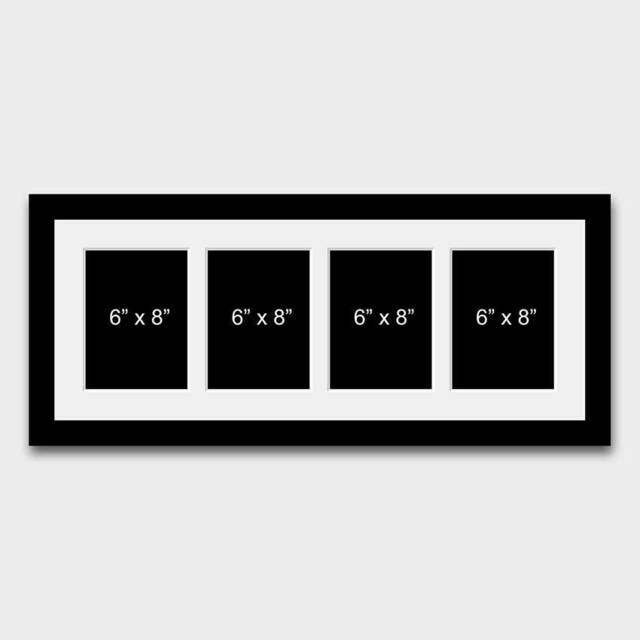 Multi Photo Picture Frame - 4 Apertures 6x8 Photos in A 22mm Black - image 1