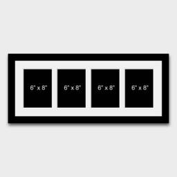 Multi Photo Picture Frame - 4 Apertures 6x8 Photos in A 22mm Black