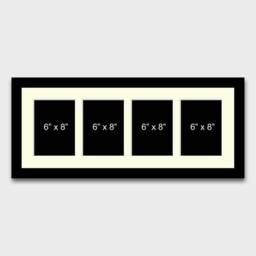 Multi Photo Picture Frame - 4 Apertures 6x8 Photos in A 22mm Black - thumbnail 2
