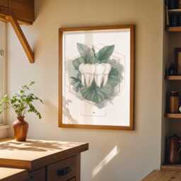 Dental Wall Art Print - Botanical Teeth Illustration Modern Dentist Office D??cor Anatomy Medical - thumbnail 3