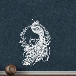 Large Peacock Wall Decals Bedroom. Custom Art Living Room. Feather Decor For Home. Tropical Decoration Accent S58 - thumbnail 3