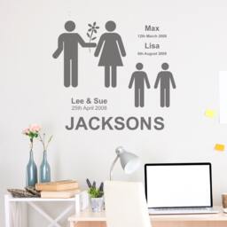 Personalised Families Wall Art Sticker - Decals Tattoo Quote Home Decor Family - thumbnail 1