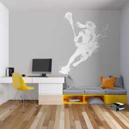 Custom Lacrosse Player Wall Decal Personalized Name, Girls Sports Decor 1019 - thumbnail 2