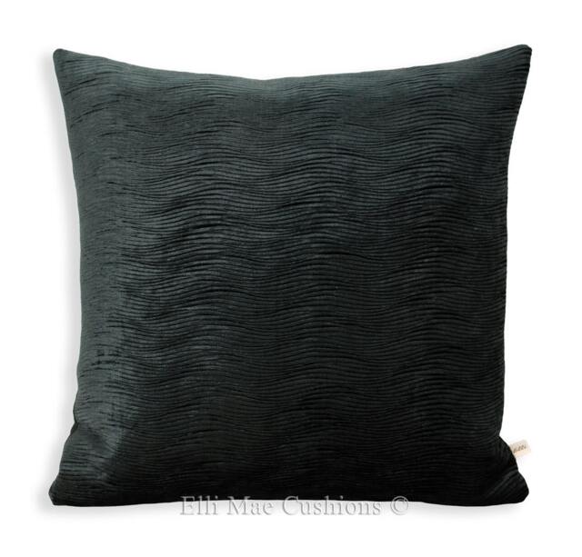 Harlequin Arkona Velvet Black Designer Fabric Sofa Cushion Pillow Cover - image 1