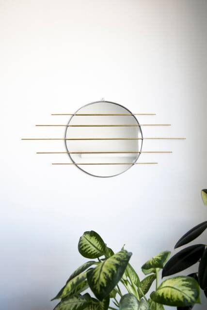 The Sekcja - Circle Mirror With Brass Detail Circle Mirror Wall Decor Or Jewelry Organizer - image 1