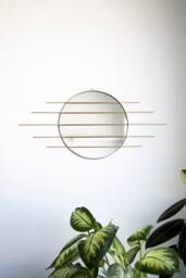 The Sekcja - Circle Mirror With Brass Detail Circle Mirror Wall Decor Or Jewelry Organizer