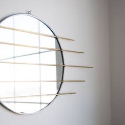 The Sekcja - Circle Mirror With Brass Detail Circle Mirror Wall Decor Or Jewelry Organizer - thumbnail 4