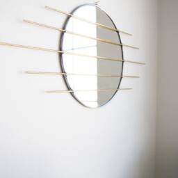 The Sekcja - Circle Mirror With Brass Detail Circle Mirror Wall Decor Or Jewelry Organizer - thumbnail 2