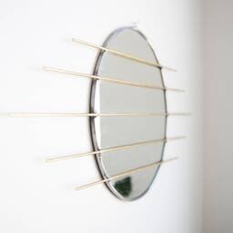 The Sekcja - Circle Mirror With Brass Detail Circle Mirror Wall Decor Or Jewelry Organizer - thumbnail 3