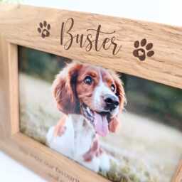 Personalised Pet Photo Frame - Memorial Bereavement Loss Of Dog Wooden - thumbnail 2