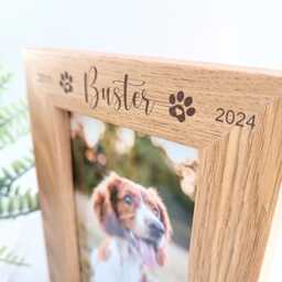 Personalised Pet Photo Frame - Memorial Bereavement Loss Of Dog Wooden - thumbnail 3