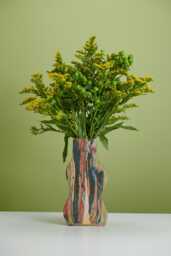 One Of A Kind Nerikomi Hourglass Shaped Vase - thumbnail 1