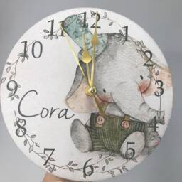 Ballerina Rabbit Clock, Personalised Gift, Child Bedroom, New Baby, Nursery, Baby Shower, Mum To Be, Newborn, First Birthday, Toddler, Bunny - thumbnail 2