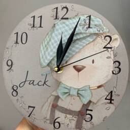 Ballerina Rabbit Clock, Personalised Gift, Child Bedroom, New Baby, Nursery, Baby Shower, Mum To Be, Newborn, First Birthday, Toddler, Bunny - thumbnail 3