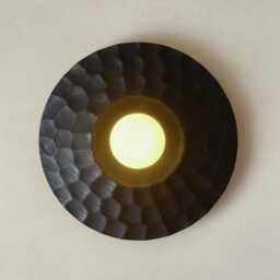 Black Wood Wall Lighting, Sculpture Sconce, Mounted Lamp, Natural Light, Handmade, Japandi, Minimal Design - thumbnail 1