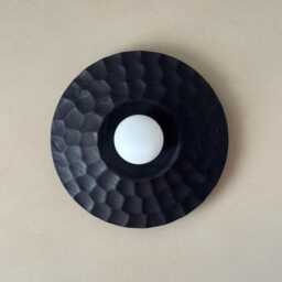 Black Wood Wall Lighting, Sculpture Sconce, Mounted Lamp, Natural Light, Handmade, Japandi, Minimal Design - thumbnail 2