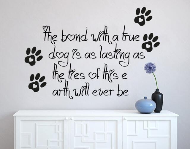 Wall Decals Quote The Bond With A True Dog Decal Heart Paws Trail Vinyl Sticker Nursery Pet Shop Home Room Bedroom Decor Art Murals Ms726 - image 1