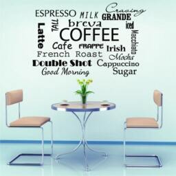 Wall Decals Coffee Espresso Milk Mokka Latte Machiato Cappuccino Decal Vinyl Sticker Home Decor Kitchen Cafe Restaurant Ms710 - thumbnail 1