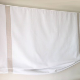 Linen Tuscany Oyster Roman Shade With Border, Custom Window Treatment - thumbnail 2