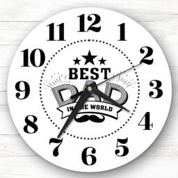 Best Dad in The World Moustache Personalised Gift Clock - thumbnail 1
