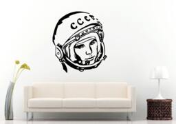 Ussr Russian Famous Astronaut Moon Man Space Wall Decal Vinyl Sticker Mural Room Decor L1230 - thumbnail 1