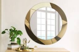 Modern Abstract, Brown, Round Mirror Frame, Decorative Mirror, Frame Print, Unique Wall