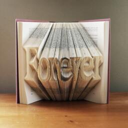 Custom Boyfriend Girlfriend Gift - Folded Book Art Wedding Table Decor- Forever Personalized Paper Anniversary 7 Letters - thumbnail 1