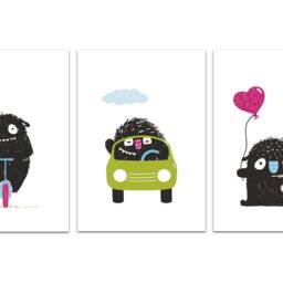 Children's Poster Set Of 3 Monster Posters For Children's Rooms, Room Monsters, Pictures, Boys' - thumbnail 3