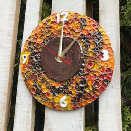 Handmade Ceramic Wall Clock, Modern Home Decor - 9.06In - thumbnail 3