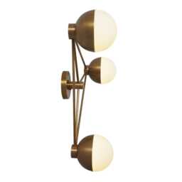 Sputnik Brass Wall Sconce - Mid Century Modern Lighting, Geometric Lamp - thumbnail 2