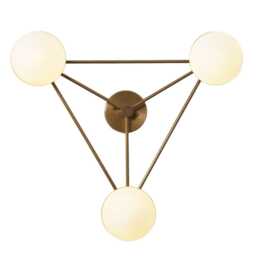 Sputnik Brass Wall Sconce - Mid Century Modern Lighting, Geometric Lamp - thumbnail 3