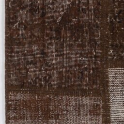 5x8 Brown Handmade Turkish Patchwork Rug - thumbnail 4