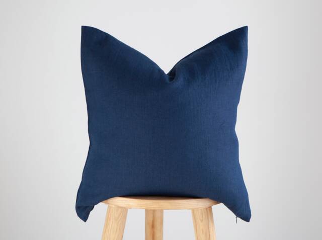 Indigo Blue Pillow Cover - Decorative Cushion Case Sham Custom Size - image 1
