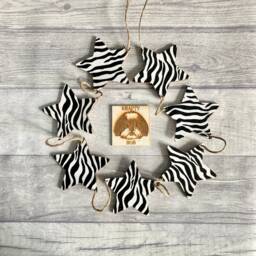 Zebra Bunting, Animal Print Garland, Safari Wall Decor, Eds Gifts For Valentines Day - thumbnail 1