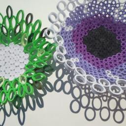 Paper Sculpture Bowl Original Purple Home Decor Art - thumbnail 4