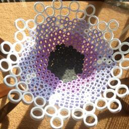 Paper Sculpture Bowl Original Purple Home Decor Art - thumbnail 3