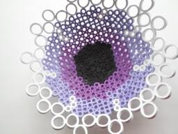 Paper Sculpture Bowl Original Purple Home Decor Art - thumbnail 1