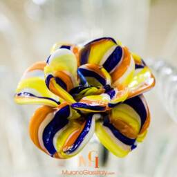 Hand Blown Venetian Glass Chandelier - Murano Crystal, Pastel Flowers - thumbnail 2