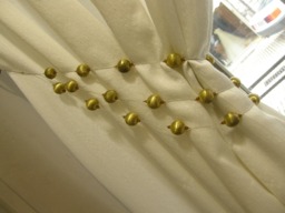 Gold Beaded Curtain Tieback 1 Meter - Metallic Triple Strand Tie Back Elegant Holdback Lightweight Design