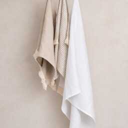 Linen Hand & Body Towels With Cotton Fringe - Natural Bathroom Towels, Boho Spa Neutral Decor, Sustainable - thumbnail 2