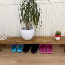 Handmade Wooden Shoe Rack Fully Assembled, Varnished Medium Oak - thumbnail 3