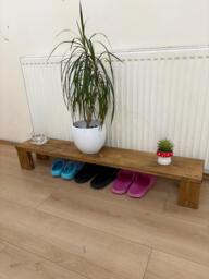 Handmade Wooden Shoe Rack Fully Assembled, Varnished Medium Oak - thumbnail 1