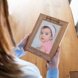 Godmother Photo Frame - Personalised Godparent Gift For Godparents Oak Picture Godfather Lc215 - thumbnail 2