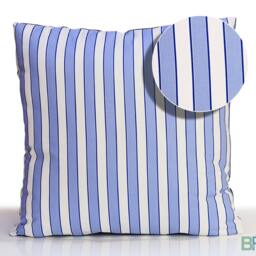 Vintage Laura Ashley Lavender Stripe Pillow Cover Reversible Sapphire Blue - thumbnail 2