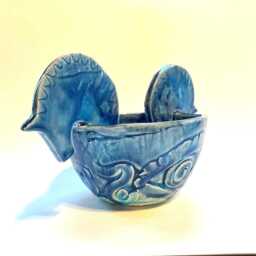 Dala Horse Bowl, Quaich in Blue, Viking Horse Bowl - thumbnail 3