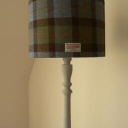 Handmade Harris Tweed Lampshade in Mcleod Tartan - Blue, Green, Red, Yellow, Charcoal - thumbnail 2