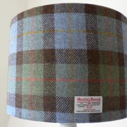 Handmade Harris Tweed Lampshade in Mcleod Tartan - Blue, Green, Red, Yellow, Charcoal - thumbnail 3
