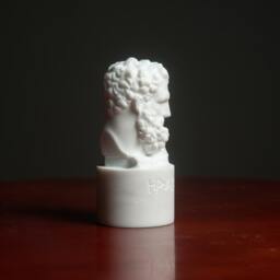 Marble Bust Of Hercules Carved Greek Marble Artist Sculpture Statue - thumbnail 4