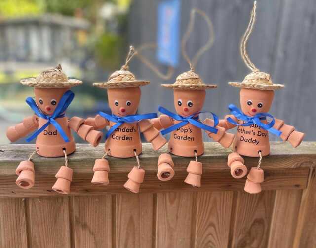 Personalised Garden Gift For Dad, Plant Pot Man Ornament, Flowerpot Person, Dad Decor - image 1