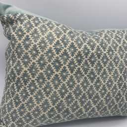 Linwood Ashfield in Sea Green - Velvet-Backed Cushion 50 X 38cm - thumbnail 2
